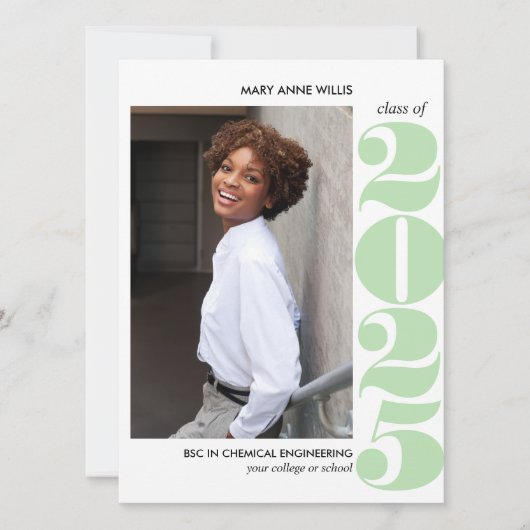 叙事年 | MINT GREEN COLLEGE写真卒業 カード (正面)