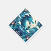 叙事詩かわいいキッズヒーローボーイズ女の子ドラゴン1st誕生日 スタンダードカクテルナプキン (角)