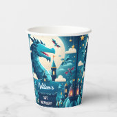 叙事詩かわいいキッズヒーローボーイズ女の子ドラゴン1st誕生日 紙コップ (裏面)