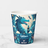 叙事詩かわいいキッズヒーローボーイズ女の子ドラゴン1st誕生日 紙コップ (正面)
