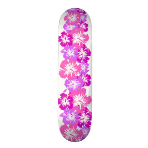 叙事詩のハイビスカスのハワイの花柄のアロハワイシャツのプリント スケートボード