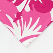 叙事詩のハイビスカスのハワイの花柄のアロハ-ピンク フリースブランケット (角)