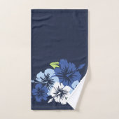 叙事詩のハイビスカスのハワイの花柄の座標海軍 バスタオルセット (ハンドタオル)