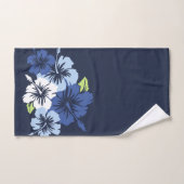 叙事詩のハイビスカスのハワイの花柄の座標海軍 バスタオルセット (ハンドタオル)