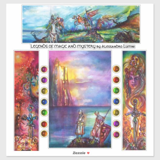 叙事詩の剣,エクスカリバー,デュレンダル,中世の騎士 シール (シート)