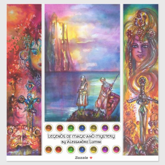 叙事詩の剣，エクスカリバー，デュレンダル，中世の騎士 シール (シート)