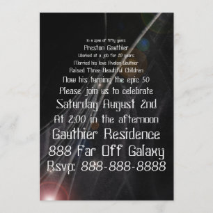 叙事詩の銀河のオタク系のな誕生日の招待状 招待状