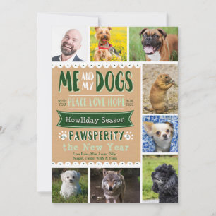 叙事詩私および私の犬5x7のクリスマスカード(8つの写真) シーズンカード