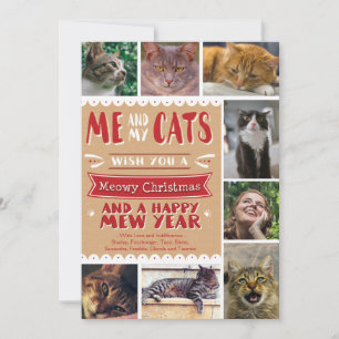 叙事詩私および私の猫のクリスマス5x7カード(8つのイメージ) シーズンカード