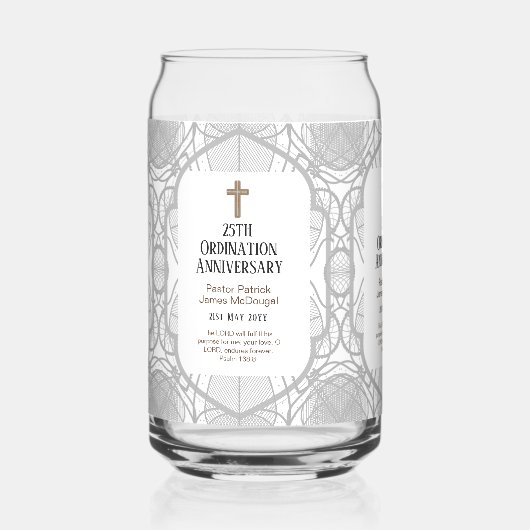 叙勲記念司祭司牧師デアコン聖職者 ガラス缶 (正面)