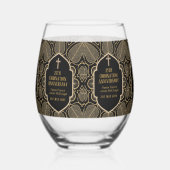 叙勲記念司祭司牧師デアコン聖職者 ステムなしワイングラス (右)