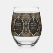 叙勲記念司祭司牧師デアコン聖職者 ステムなしワイングラス (左)