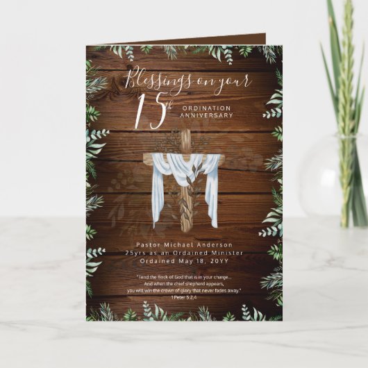 叙勲記念日の牧師 カード (正面)
