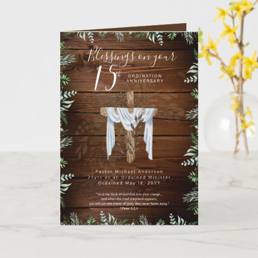 叙勲記念日の牧師 カード (黄色い花)