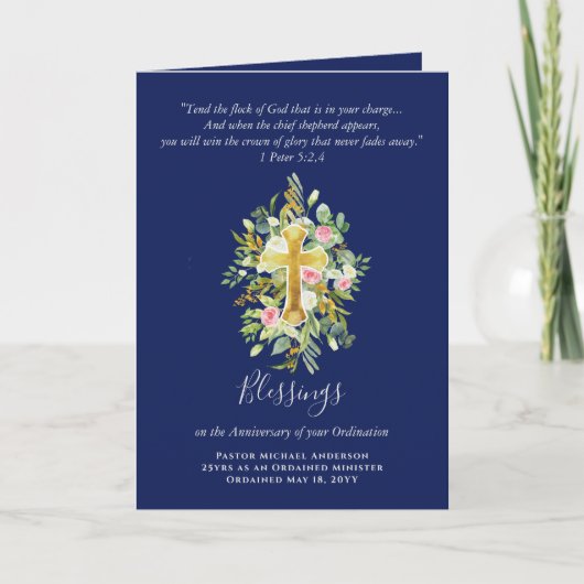 叙勲記念日の牧師 カード (正面)