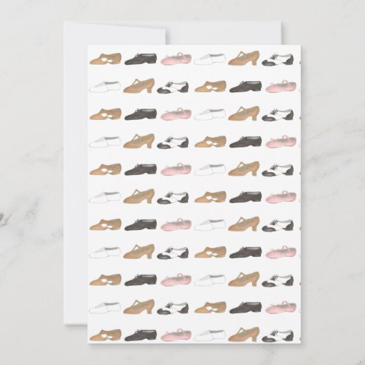 叙情的なモダンダンスシューズ誕生日パーティーのリサイタル 招待状 (裏面)