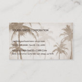叙情的なヴィンテージセピア熱帯性ヤシの木の鳥 名刺 (裏面)