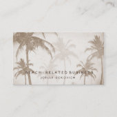 叙情的なヴィンテージセピア熱帯性ヤシの木の鳥 名刺 (正面)