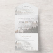 ©叙情的な松の森ウッズオータム秋の結婚式 オールインワン招待状 (内側)