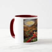 叙情詩的なオリジナルの"ハートの平和"のマグ マグカップ (正面左)