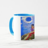 叙情詩的なオリジナルの"ハートの平和"のマグ マグカップ (正面左)