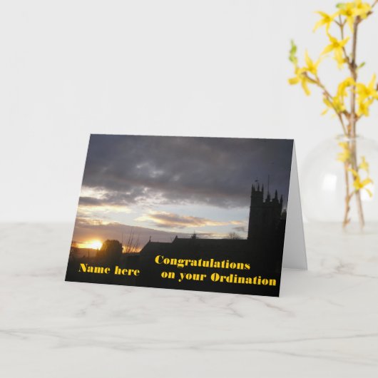 叙階式の追加カスタマイズおめでとう カード (黄色い花)