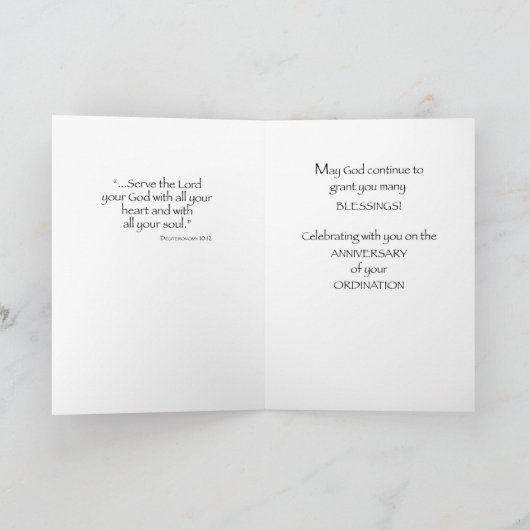 叙階記念祝賀 カード (内部)