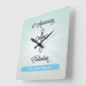 叙階25周年スクエアギフト スクエア壁時計 (傾斜)