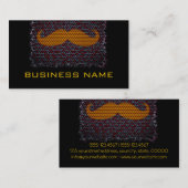 口おもしろいひげと無地の黒 名刺 (正面/裏面)