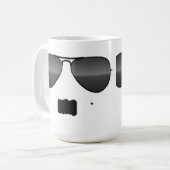 口おもしろいひげゴーグルかわいいギャング コーヒーマグカップ (正面左)