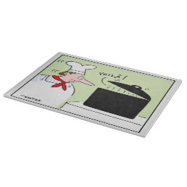 口おもしろいひげフランスのとハットマンガのシェフ カッティングボード