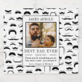 口おもしろいひげプリントHappy Father's Day写真 ビールラベル (シングルラベル)