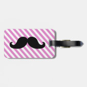 口おもしろいひげ荷札 |ピンクストライプ色 ラゲッジタグ (裏面横)