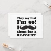 口おもしろいひげ30歳の誕生日 カード (正面/裏面インサイチュ)