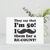 口おもしろいひげ50誕生日 カード (スタンド正面)