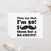 口おもしろいひげ50誕生日 カード (正面/裏面インサイチュ)