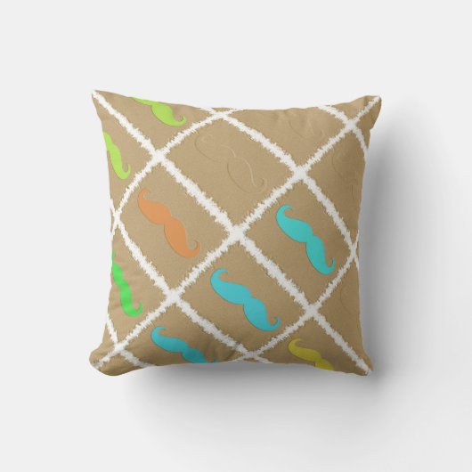 口おもしろいひげ クッション (正面)