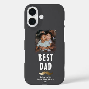 口おもしろいひげHappy Father's Day写真 iPhone 16ケース