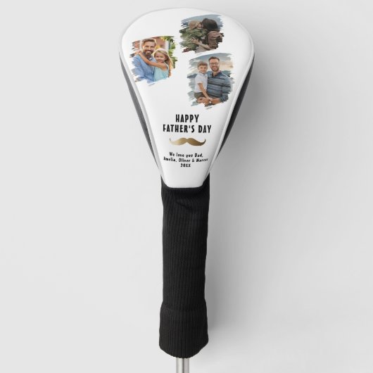 口おもしろいひげHappy Father's Day 3写真 ゴルフヘッドカバー (正面)