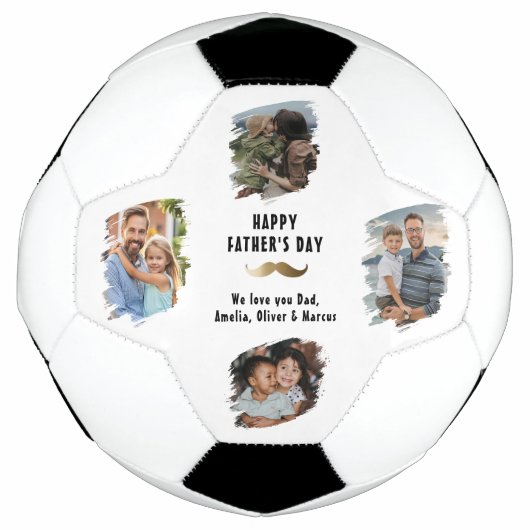 口おもしろいひげHappy Father's Day 4写真 サッカーボール (正面)