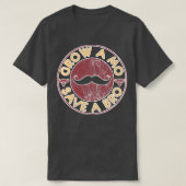 口おもしろい髭が桃を生む Tシャツ (デザイン正面)