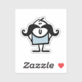 口おもしろい髭の男 シール (シート)