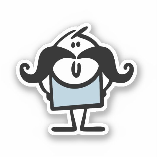 口おもしろい髭の男 シール (正面)