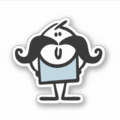 口おもしろい髭の男 シール (正面)