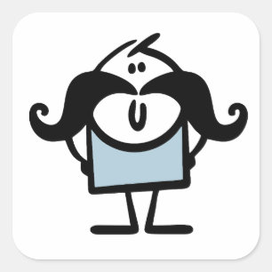 口おもしろい髭の男 スクエアシール