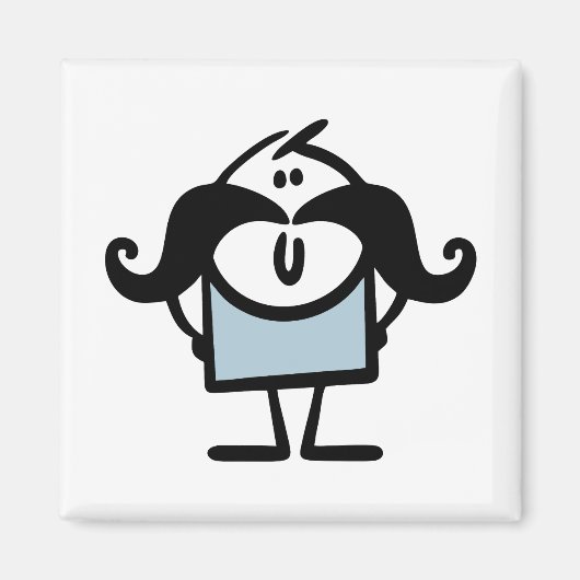 口おもしろい髭の男 マグネット (正面)