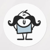 口おもしろい髭の男 ラベル (デザイン1)