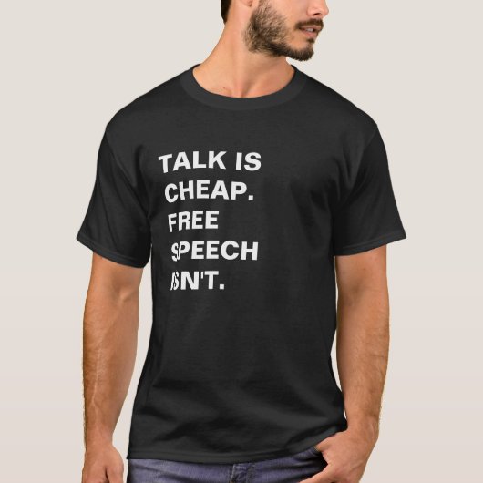 口が安い。言論は自由ではない。 Tシャツ (正面)