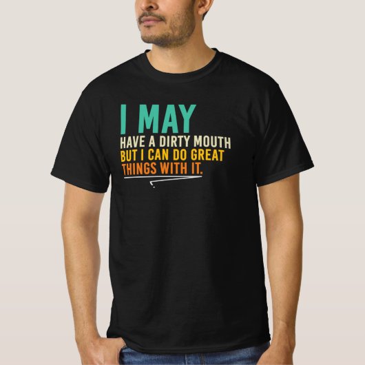 口が悪いかもしれない 皮肉な言葉 Tシャツ (正面)