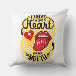 口が良い、ハートが良い クッション